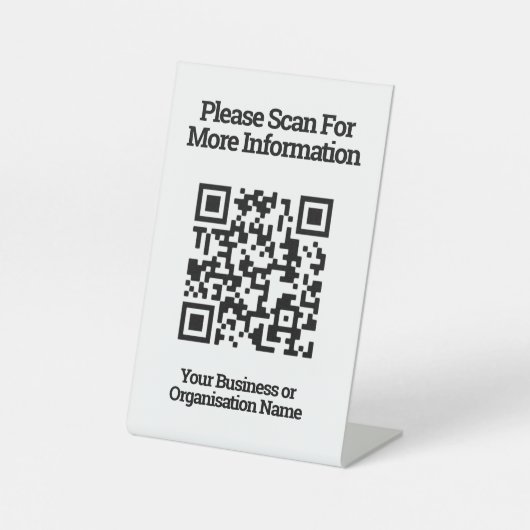 QR-code Ontwerpinformatie Pedestal Sign Reclamebord Met Voetstuk (Voorkant)