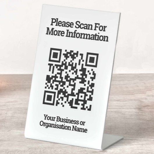 QR-code Ontwerpinformatie Pedestal Sign Reclamebord Met Voetstuk