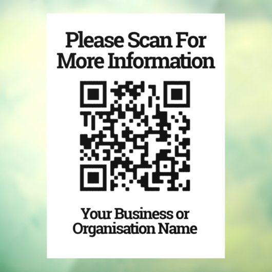 QR-code Ontwerpinformatie Raamsticker (Vel 3)