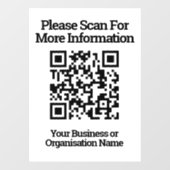 QR-code Ontwerpinformatie Raamsticker (Vel)