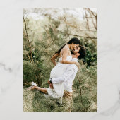 QR-code Onze datum opslaan Foto Gold Folie Uitnodiging (Achterkant)