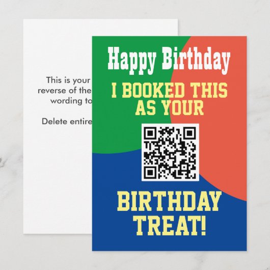 QR-code op een kaart (Voorkant / Achterkant)