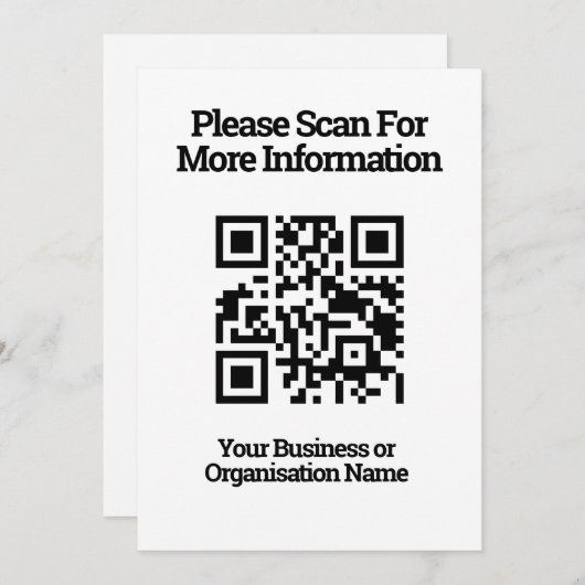 QR-code op een Kaart voor klantinformatie (Voorkant / Achterkant)