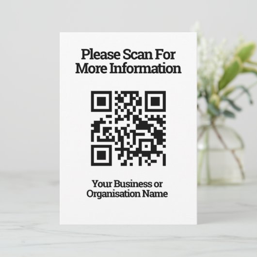 QR-code op een Kaart voor klantinformatie (Staand voorkant)