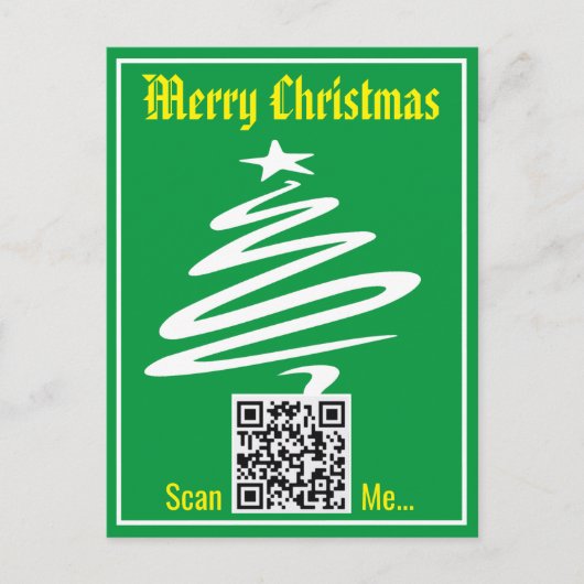 QR-code op een kerstBriefkaart Briefkaart (Voorkant)