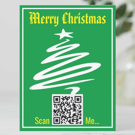 QR-code op een kerstBriefkaart Briefkaart