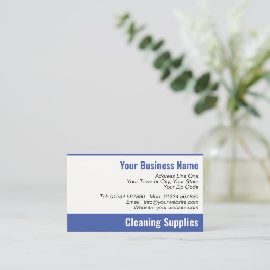 QR-code op een schoonmaakbenodigdheden Visitekaartje (Staand voorkant)