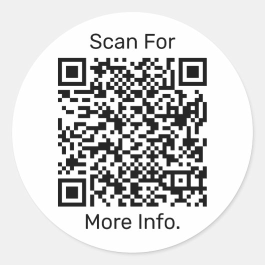 QR-code op maat Ronde Sticker (Voorkant)