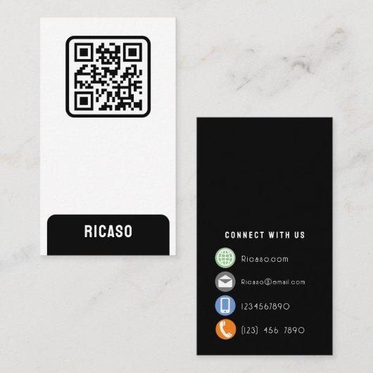 QR-code op maat Visitekaartje (Voorkant / Achterkant)