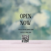 QR Code Open Sign Aangepaste Typografie Minimale K Acryl Bord (Neutraal)