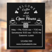 QR-code open uren koffiewinkelbord - vensterklonen Raamsticker (Vel 2)