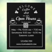 QR-code open uren koffiewinkelbord - vensterklonen Raamsticker (Vel 3)