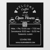 QR-code open uren koffiewinkelbord - vensterklonen Raamsticker (Vel)