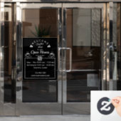 QR-code open uren koffiewinkelbord - vensterklonen Raamsticker (Kantoordeur)