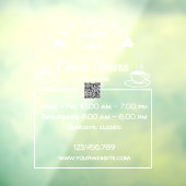 QR-code open uren koffiewinkelbord - vensterklonen Raamsticker (Vel 3)