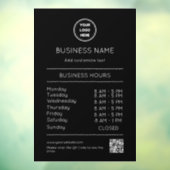 QR-code openingstijden uren bedrijf logo modern Raamsticker (Vel 3)