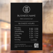 QR-code openingstijden uren bedrijf logo modern Raamsticker (Vel 2)