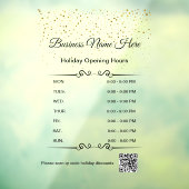 qr code openingsuren vakantiegoud zwart raamsticker (Vel 3)