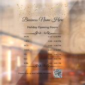 qr code openingsuren vakantiegoud zwart raamsticker (Vel 2)