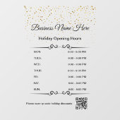 qr code openingsuren vakantiegoud zwart raamsticker (Vel)