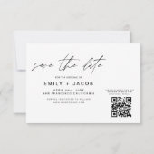 QR-code Opslaan Datum 3 Foto Elegant modern Save The Date (Achterkant)