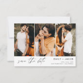 QR-code Opslaan Datum 3 Foto Elegant modern Save The Date (Voorkant)
