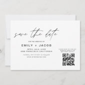 QR-code Opslaan Datum - 3 Foto Elegant Modern Save The Date (Achterkant)