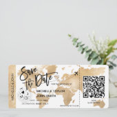 QR-code Opslaan datum instapmodel Wereldkaart Kaart (Staand voorkant)