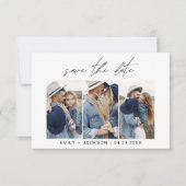 QR-code - Opslaan van de Datum Modern 3 Foto legan Save The Date (Voorkant)