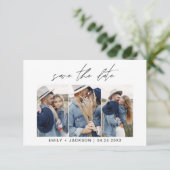 QR-code - Opslaan van de Datum Modern 3 Foto legan Save The Date (Staand voorkant)