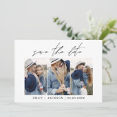 QR-code - Opslaan van de Datum Modern 3 Foto legan Save The Date (Staand voorkant)