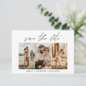 QR-code - Opslaan van de Datum Modern 3 Foto legan Save The Date (Staand voorkant)