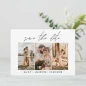 QR-code - Opslaan van de Datum Modern 3 Foto legan Save The Date (Staand voorkant)