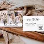 QR-code - Opslaan van de Datum Modern Elegant 3 Fo Save The Date<br><div class="desc">QR-code - Moderne en elegante horizontale landschapslijn drie (3) Foto Save the Date Wedding Magnet with hand lettered script typografie. Sparen de magneet van de datumuitnodiging omvat manuscripttypografie en chic en eenvoudig ontwerp dat u uw aangepast afbeelding van de de fotografie van het verloving kunt toevoegen aan.</div>