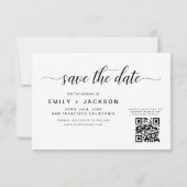QR-code - Opslaan van de Datum Modern Elegant 3 Fo Save The Date (Achterkant)