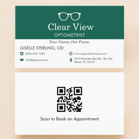 QR-code Optometrist Visie Zorg Dokterspraktijk Visitekaartje