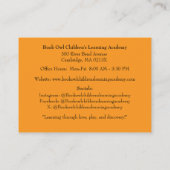 QR Code Oranje Kleuterschool Kleuterleidster Visitekaartje (Achterkant)
