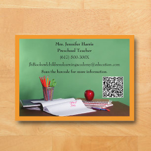 QR Code Oranje Kleuterschool Kleuterleidster Visitekaartje