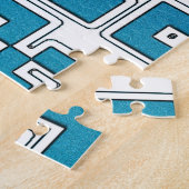 QR-code - Paars blauw Legpuzzel (Zijkant)