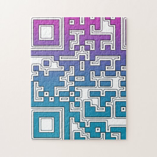 QR-code - Paars blauw Legpuzzel (Verticaal)