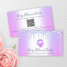QR-code Paars Glitter Aardbeien Confectie Chef