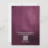 QR Code Paars Hot Pink Floral Gold Script Kaart (Achterkant)