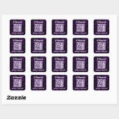 QR Code paars leuk verloren gevonden Vierkante Sticker (Vel)