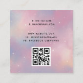 QR Code Paars roze Galaxy Square Visitekaartje (Achterkant)