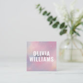 QR Code Paars roze Galaxy Square Visitekaartje (Staand voorkant)