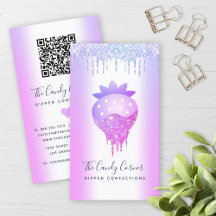 QR-code Paarse aardbei Glitter Drips Confectie