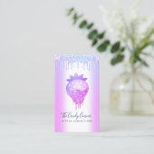 QR-code Paarse aardbei Glitter Drips Confectie Visitekaartje (Staand voorkant)