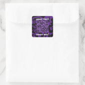 QR code Paarse en zwarte Modern Square Vierkante Sticker (Tas)
