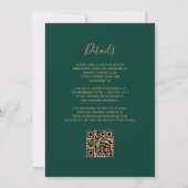 QR Code Paarse Gouden Agaat Emerald Green Wedding Kaart (Achterkant)
