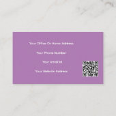 QR Code Paarse Witte Lavendel Moderne Professionee Visitekaartje (Achterkant)